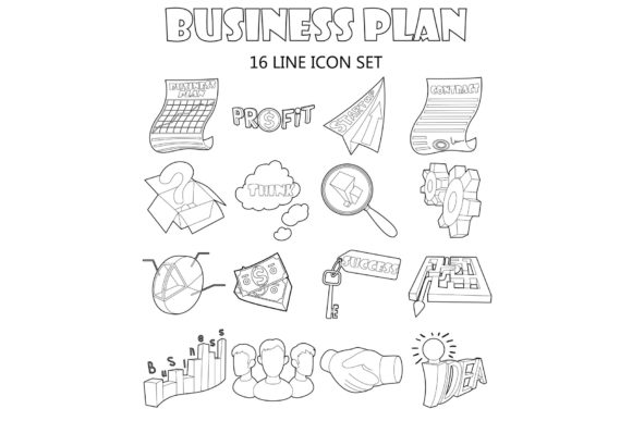 Business Plan Icons Set: Outline Style Guide