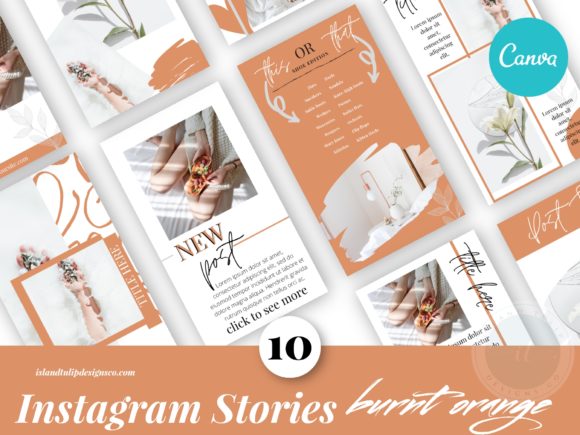 Elevate Your Brand with Editable Burnt Orange Instagram Stories Canva Templates