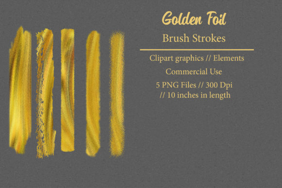 Elevate Your Designs with Stunning Golden Foil Brush Strokes