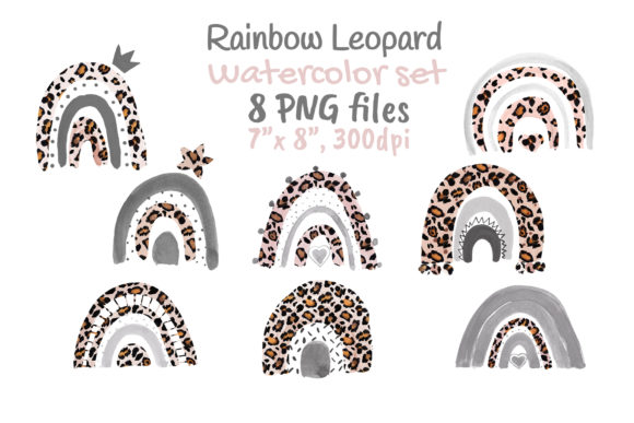 Elevating Brand Identity with Leopard Rainbow Neutral Watercolor Clip Art