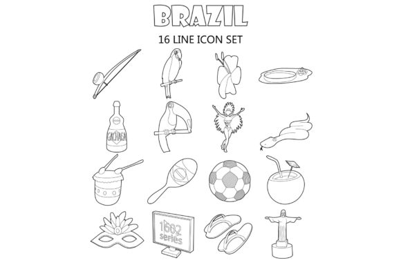 Elevating Digital Design with the Brazil Icons Set, Outline Style
