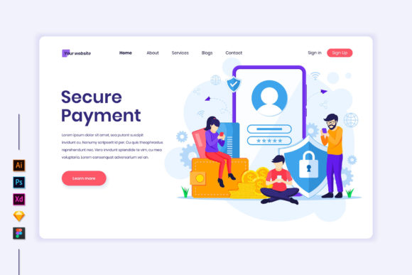 Elevating Trust with Secure Payment Flat Illustration in Modern Web Design