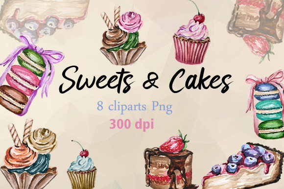 Elevating Your Designs with Watercolor Cakes Sweets Clipart
