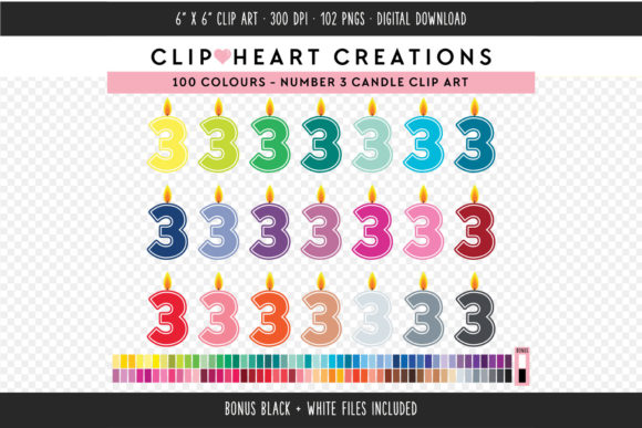 Integrating Number 3 Birthday Candle Clipart into Professional Creative Workflows