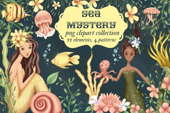 Sea Creatures, Mermaid & Jellyfish Design Kit