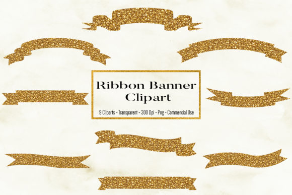 Sparkle Up Your Designs with Glitter Ribbon Banner Clipart