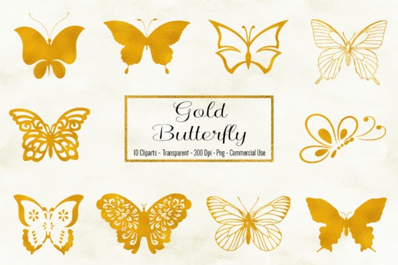 Stunning Gold Butterfly Clipart for Every Creative Project
