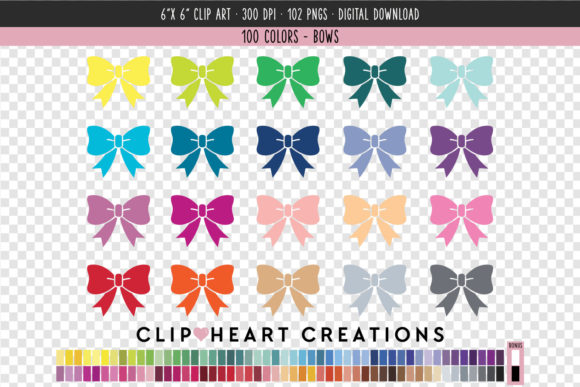 Unlock Creativity with 100 Colors of Bows Clip Art